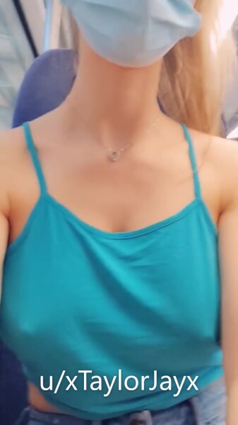 Tits reveal in public