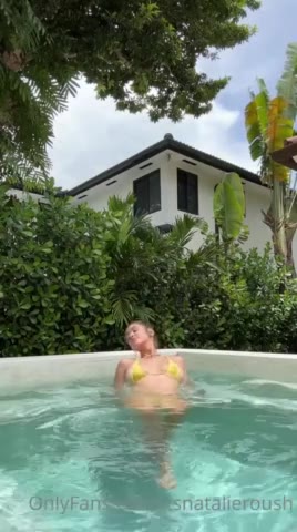 Natalie Roush See Through Pool Bikini POV Video